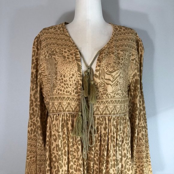 R. Vivimos Tiger and Leopard Print Maxi Dress NWT - Picture 6 of 8